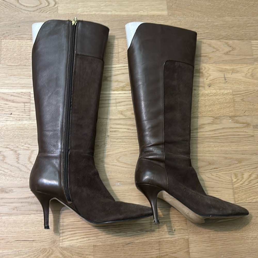 ivanka trump norwich suede leather boots / size: 7 / color: brown